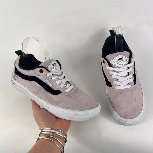 Vans Kyle Walker mens size 8 pink suede black white athletic skate sneakers - Picture 1 of 12